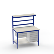 Electronics ESD Workbench | Anti-Static Worktop | 2 Drawers & 5 Drawers & Upper & Lower Shelves & Electrical