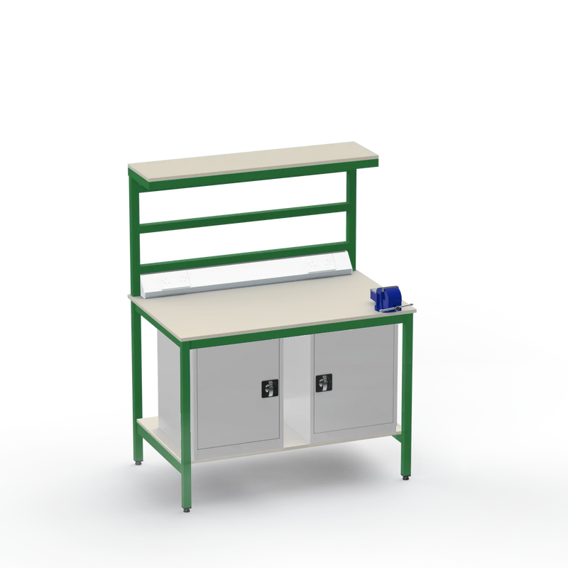 Electronics ESD Workbench | Anti-Static Worktop | Twin Cupboards & 4-Inch Vice