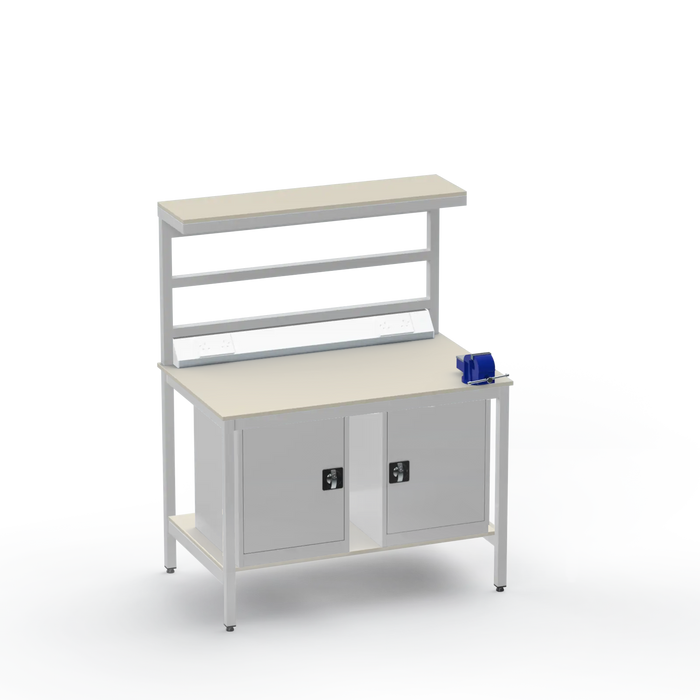 Electronics ESD Workbench | Anti-Static Worktop | Twin Cupboards & 4-Inch Vice