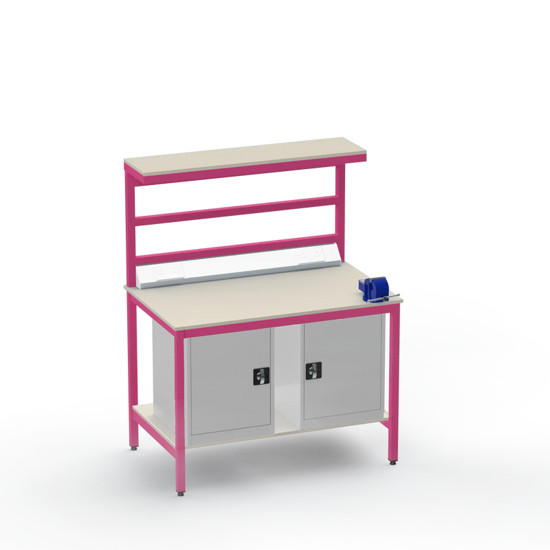 Electronics ESD Workbench | Anti-Static Worktop | Twin Cupboards & 4-Inch Vice