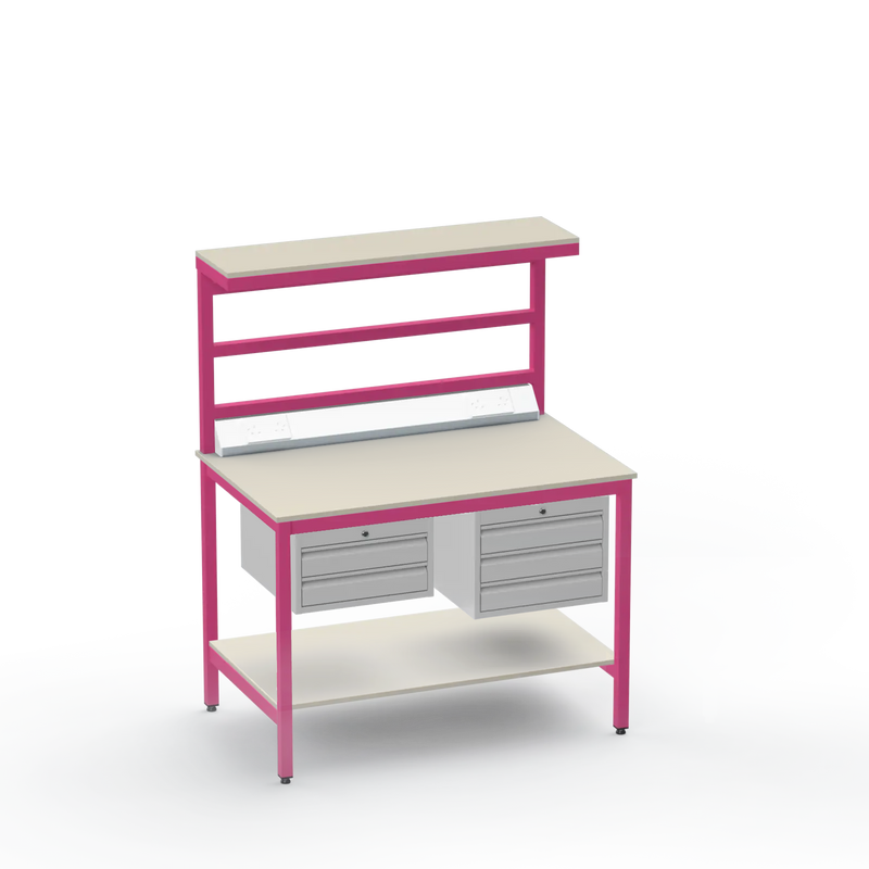 Electronics ESD Workbench | Anti-Static Worktop | 2-Drawer & 3-Drawer Units | Upper & Lower Shelves | Electrical
