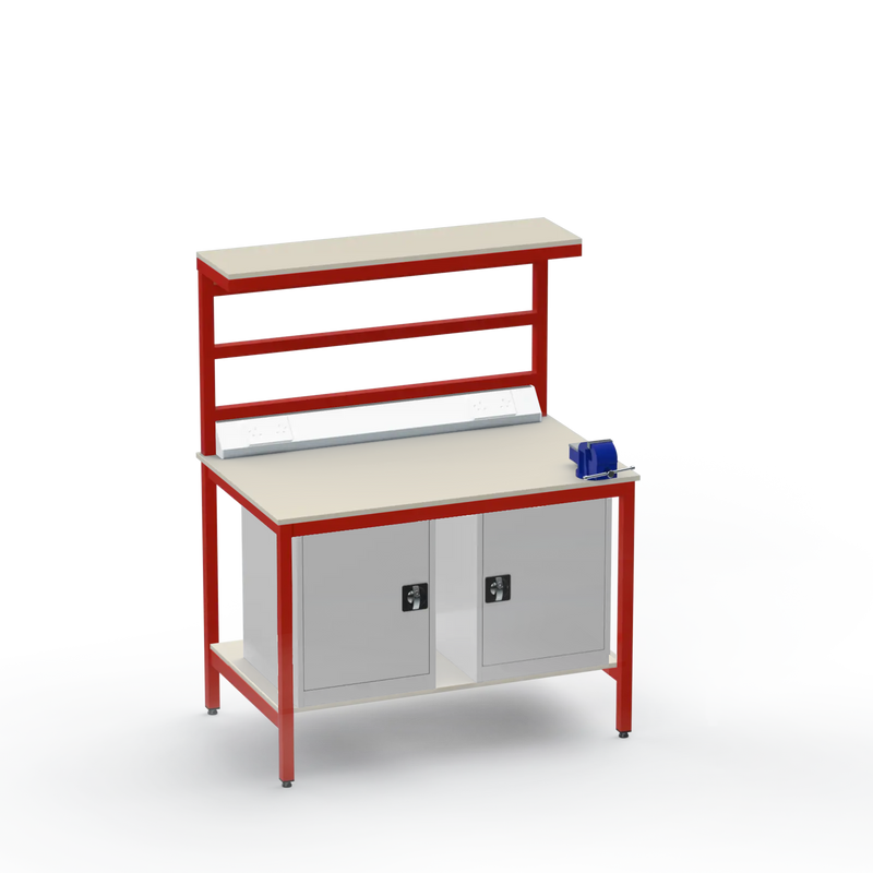 Electronics ESD Workbench | Anti-Static Worktop | Twin Cupboards & 4-Inch Vice