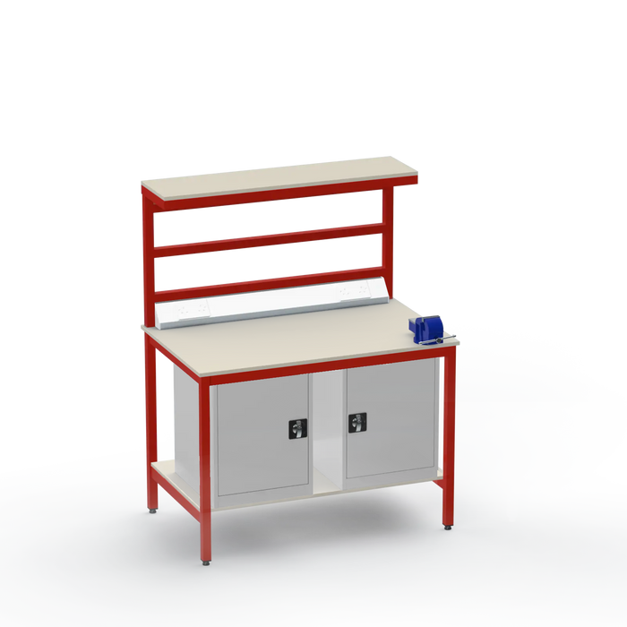 Electronics ESD Workbench | Anti-Static Worktop | Twin Cupboards & 4-Inch Vice