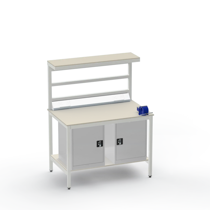 Electronics ESD Workbench | Anti-Static Worktop | Twin Cupboards & 4-Inch Vice