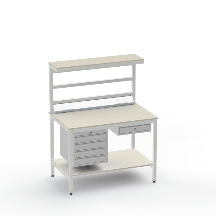 ESD Workbench | Anti-Static Worktop | 4 Drawers & Single Drawer | Upper & Lower Shelves | Electrical