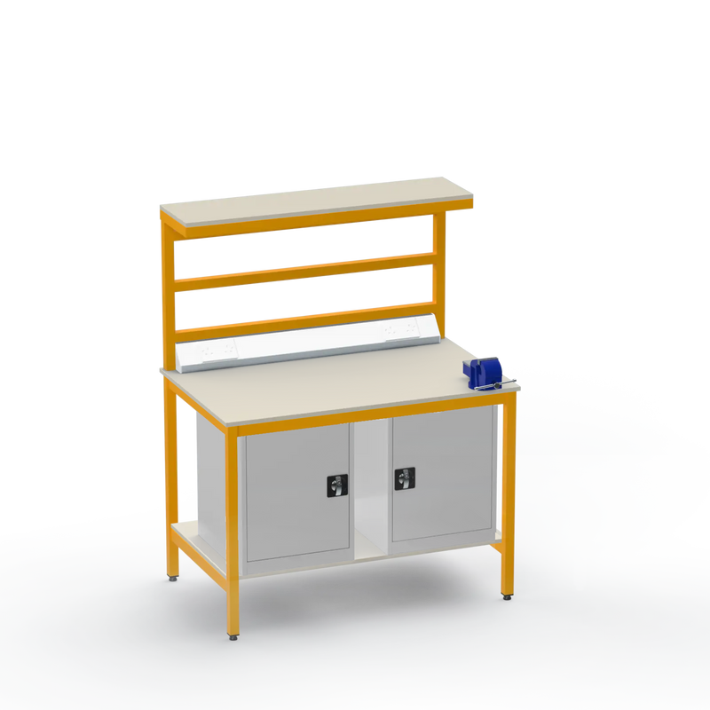 Electronics ESD Workbench | Anti-Static Worktop | Twin Cupboards & 4-Inch Vice