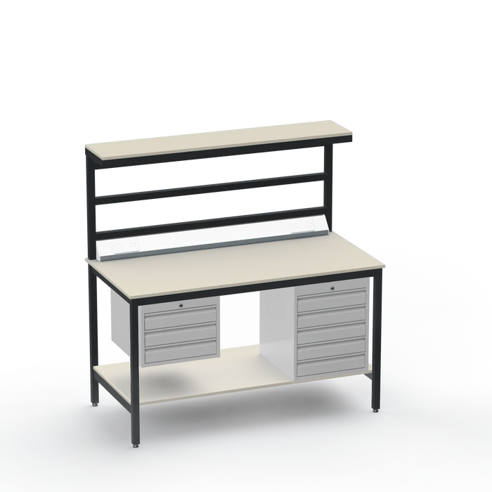 Electronics ESD Workbench | Anti-Static Worktop | 3 Drawers & 5 Drawers & Upper & Lower Shelves