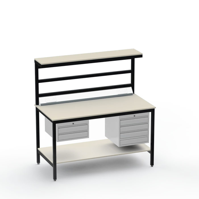 ESD Electronics Workbench | Anti-Static Worktop | Electrical | 2 Drawers & 4 Drawers | Upper & Lower Shelves