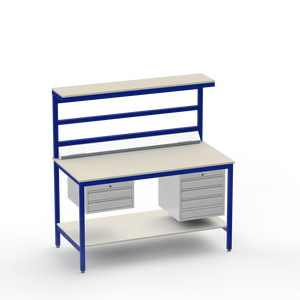 ESD Electronics Workbench | Anti-Static Worktop | Electrical | 2 Drawers & 4 Drawers | Upper & Lower Shelves