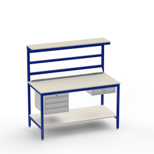 Electronics ESD Workbench | Anti-Static Worktop | 3 Drawers & Single Drawer, Electrical, Upper & Lower Shelf