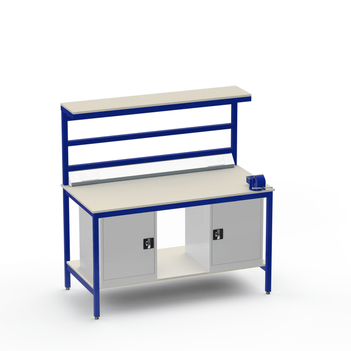 Electronics ESD Workbench | Anti-Static Worktop | Twin Cupboards & 4-Inch Vice