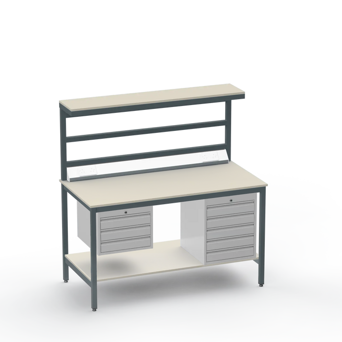 Electronics ESD Workbench | Anti-Static Worktop | 3 Drawers & 5 Drawers & Upper & Lower Shelves