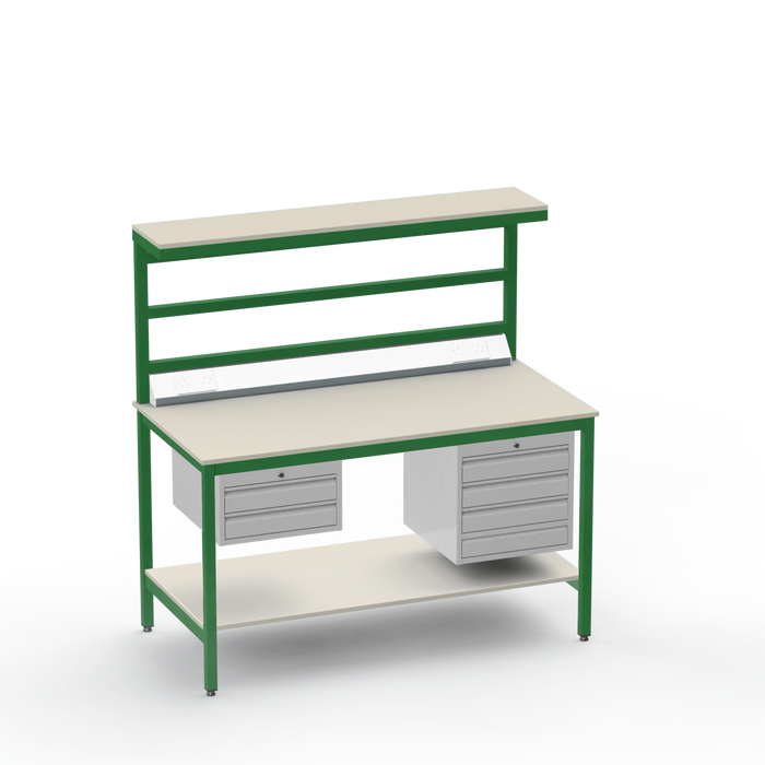 ESD Electronics Workbench | Anti-Static Worktop | Electrical | 2 Drawers & 4 Drawers | Upper & Lower Shelves