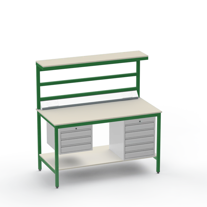 Electronics ESD Workbench | Anti-Static Worktop | 3 Drawers & 5 Drawers & Upper & Lower Shelves