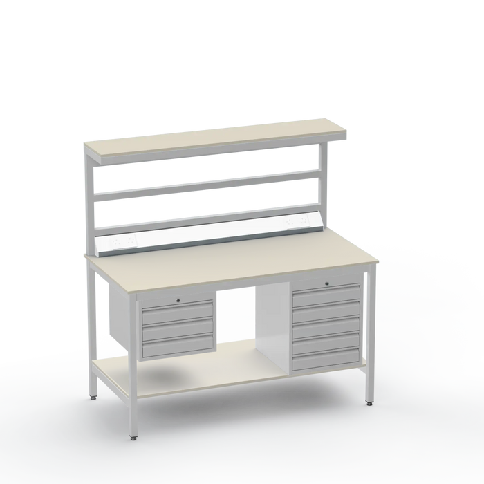 Electronics ESD Workbench | Anti-Static Worktop | 3 Drawers & 5 Drawers & Upper & Lower Shelves