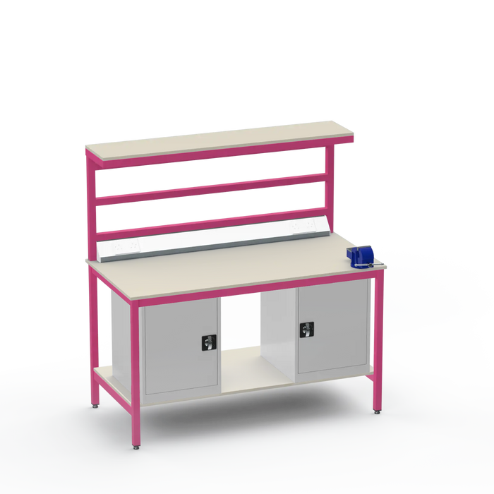 Electronics ESD Workbench | Anti-Static Worktop | Twin Cupboards & 4-Inch Vice