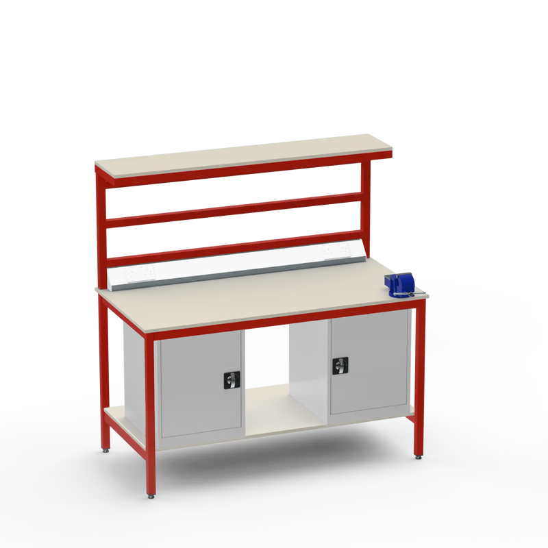 Electronics ESD Workbench | Anti-Static Worktop | Twin Cupboards & 4-Inch Vice