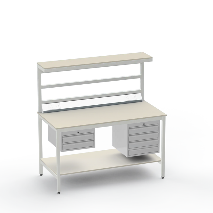 ESD Electronics Workbench | Anti-Static Worktop | Electrical | 2 Drawers & 4 Drawers | Upper & Lower Shelves