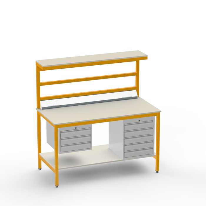 Electronics ESD Workbench | Anti-Static Worktop | 3 Drawers & 5 Drawers & Upper & Lower Shelves