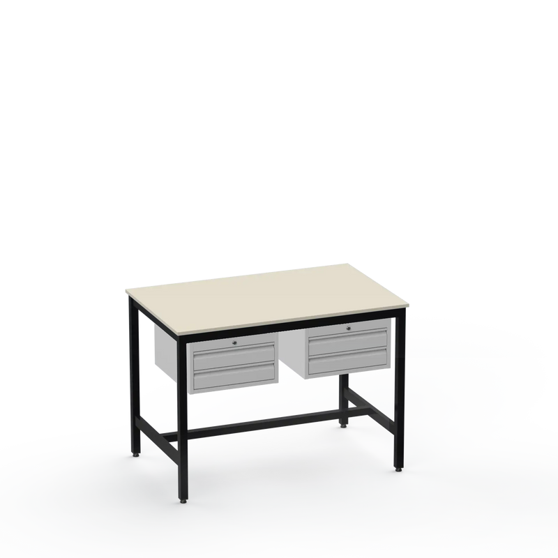 Electronics ESD Workbench | Anti-Static Worktop | Twin 2-Drawer Units