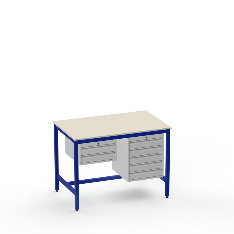 Electronics ESD Workbench | Anti-Static Worktop | 2 Drawers & 5 Drawers