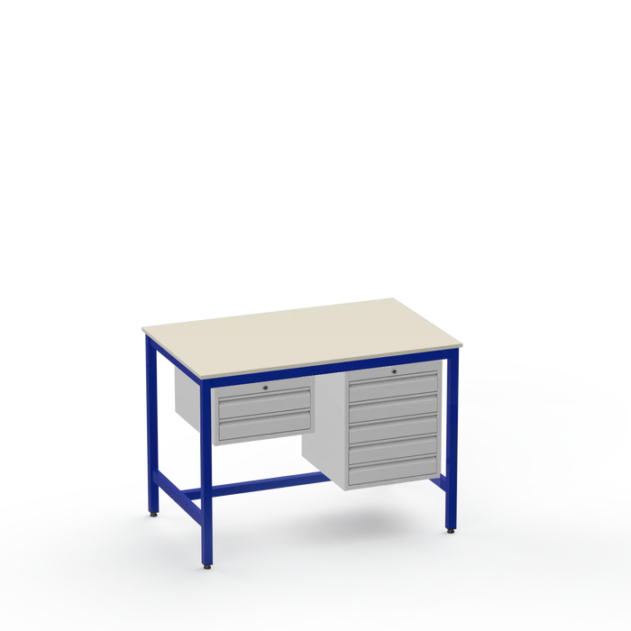 Electronics ESD Workbench | Anti-Static Worktop | 2 Drawers & 5 Drawers