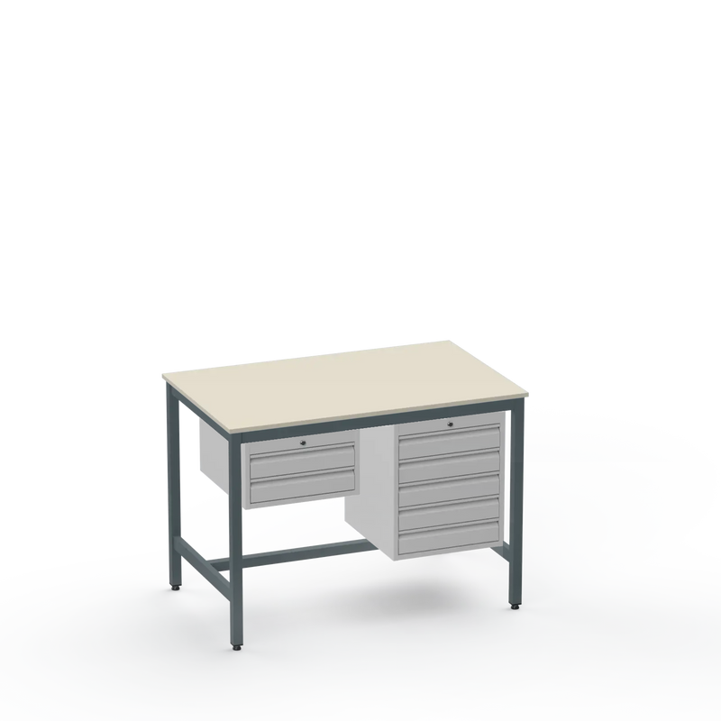 Electronics ESD Workbench | Anti-Static Worktop | 2 Drawers & 5 Drawers