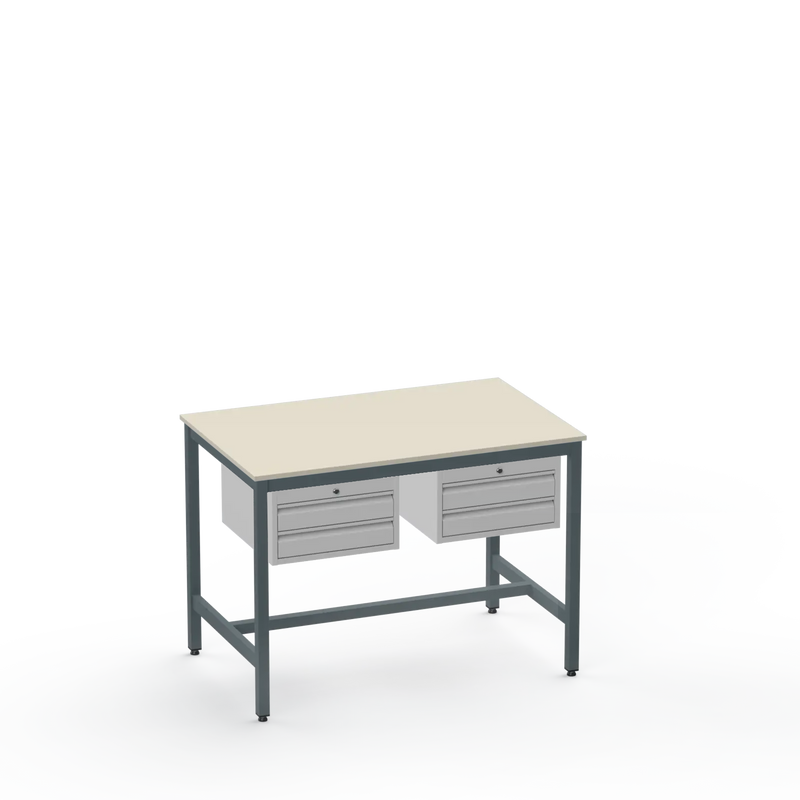 Electronics ESD Workbench | Anti-Static Worktop | Twin 2-Drawer Units