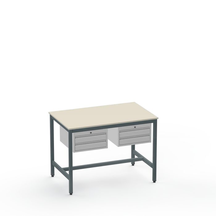 Electronics ESD Workbench | Anti-Static Worktop | Twin 2-Drawer Units