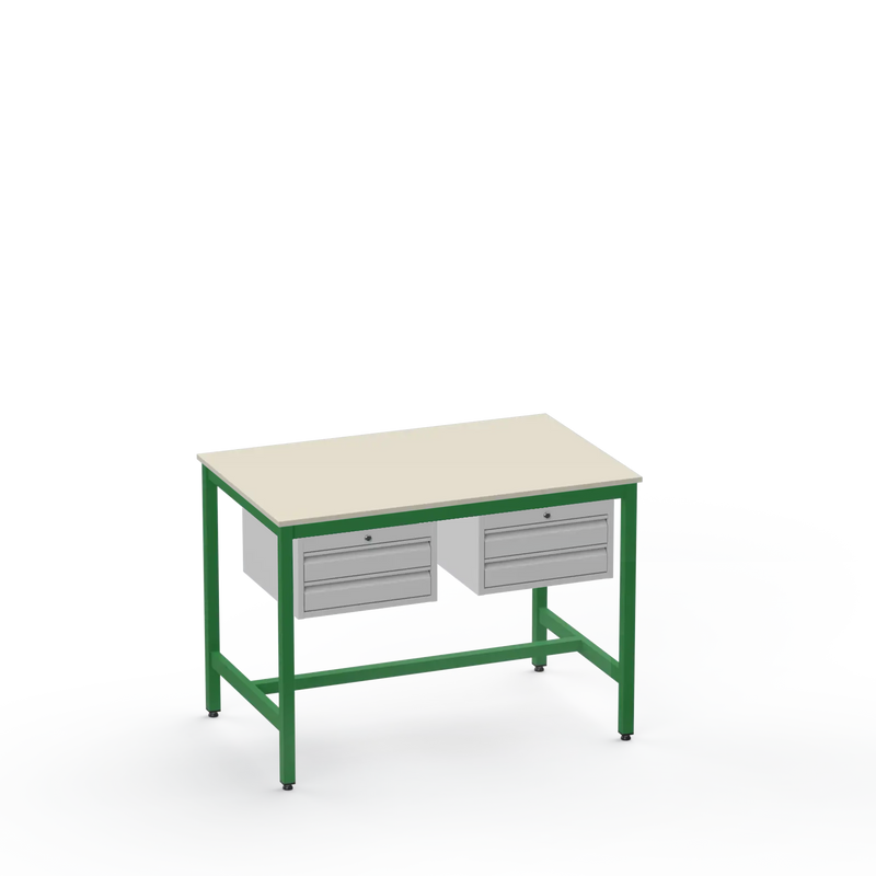 Electronics ESD Workbench | Anti-Static Worktop | Twin 2-Drawer Units
