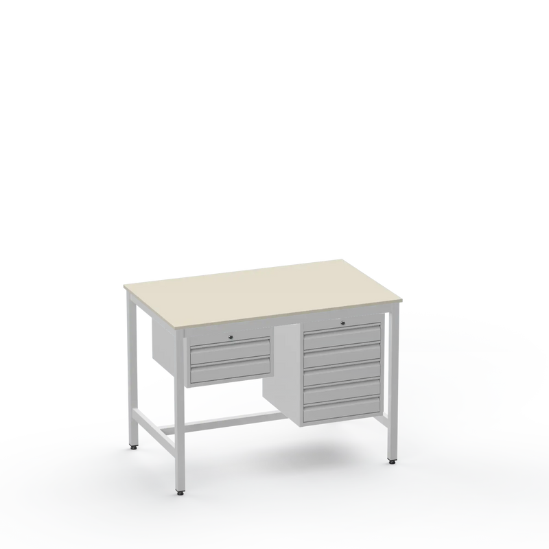 Electronics ESD Workbench | Anti-Static Worktop | 2 Drawers & 5 Drawers