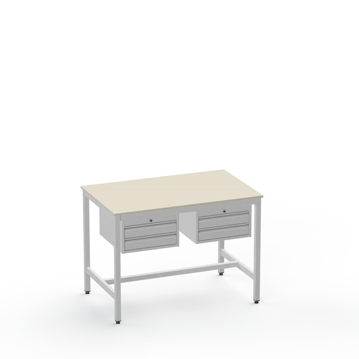 Electronics ESD Workbench | Anti-Static Worktop | Twin 2-Drawer Units