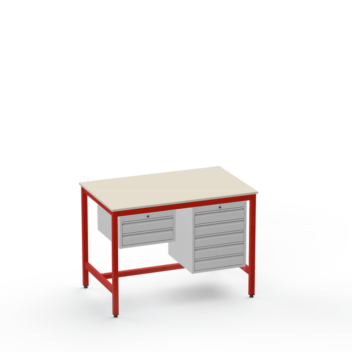 Electronics ESD Workbench | Anti-Static Worktop | 2 Drawers & 5 Drawers