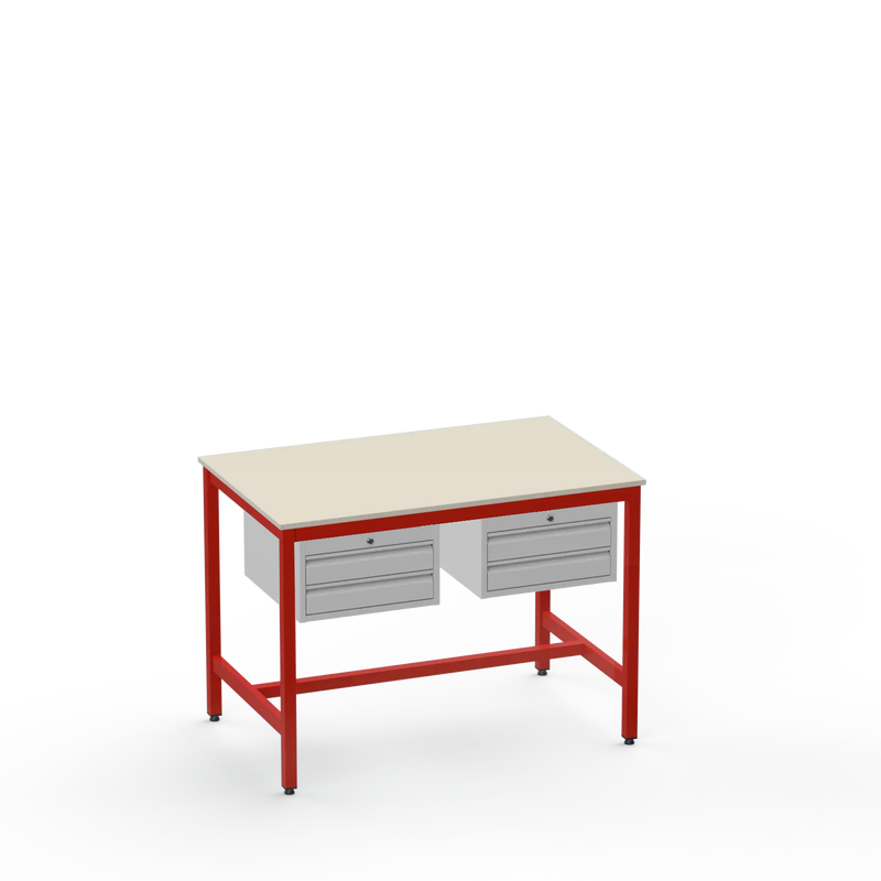 Electronics ESD Workbench | Anti-Static Worktop | Twin 2-Drawer Units