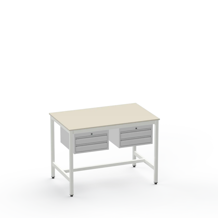 Electronics ESD Workbench | Anti-Static Worktop | Twin 2-Drawer Units