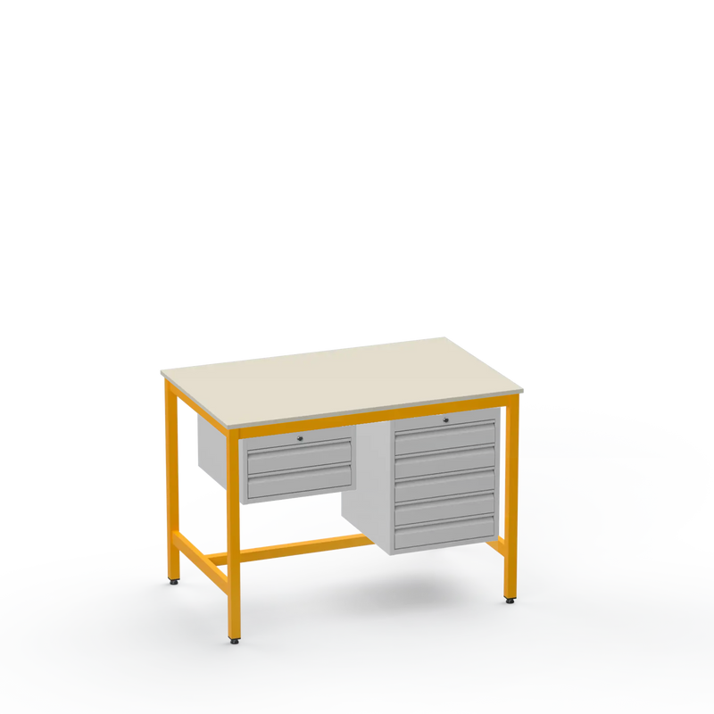Electronics ESD Workbench | Anti-Static Worktop | 2 Drawers & 5 Drawers