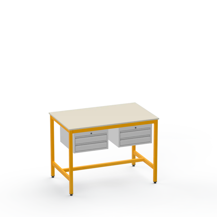 Electronics ESD Workbench | Anti-Static Worktop | Twin 2-Drawer Units