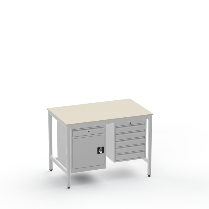 Electronics ESD Workbench | Anti-Static Worktop | Cupboard With Drawer & 5 Drawers