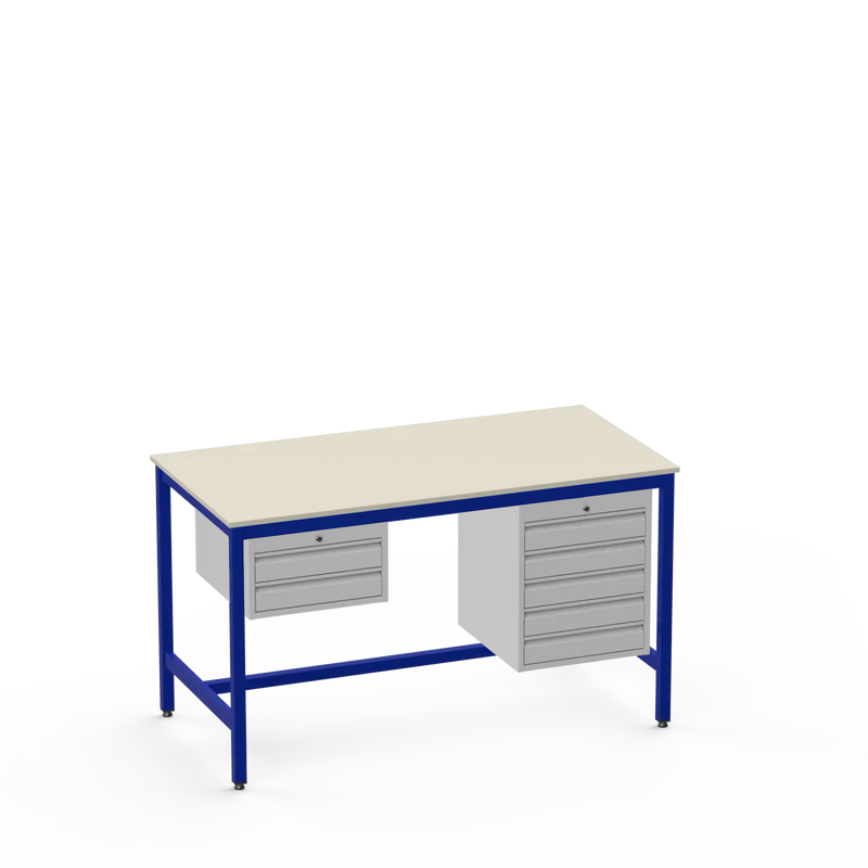 Electronics ESD Workbench | Anti-Static Worktop | 2 Drawers & 5 Drawers