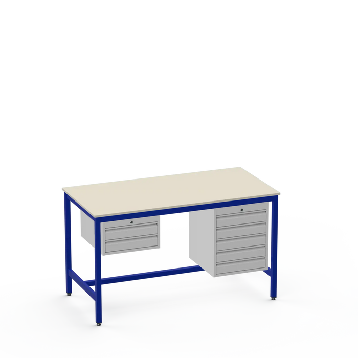 Electronics ESD Workbench | Anti-Static Worktop | 2 Drawers & 5 Drawers