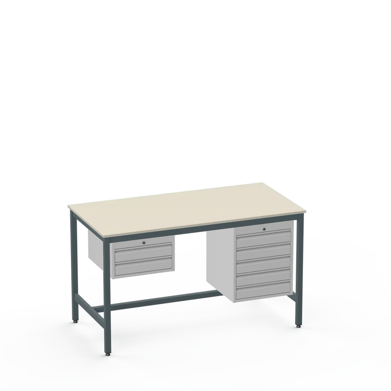 Electronics ESD Workbench | Anti-Static Worktop | 2 Drawers & 5 Drawers