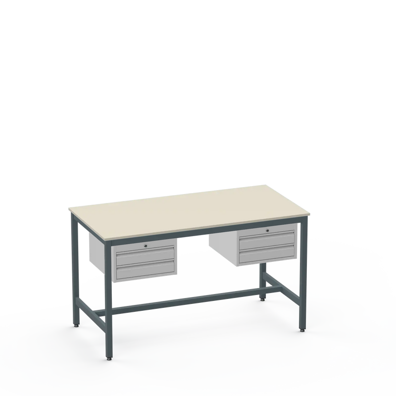 Electronics ESD Workbench | Anti-Static Worktop | Twin 2-Drawer Units