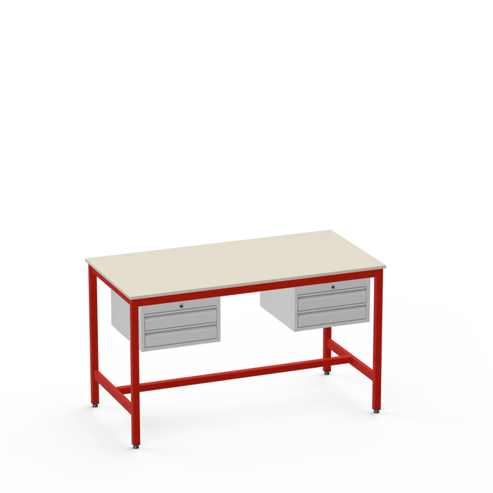 Electronics ESD Workbench | Anti-Static Worktop | Twin 2-Drawer Units