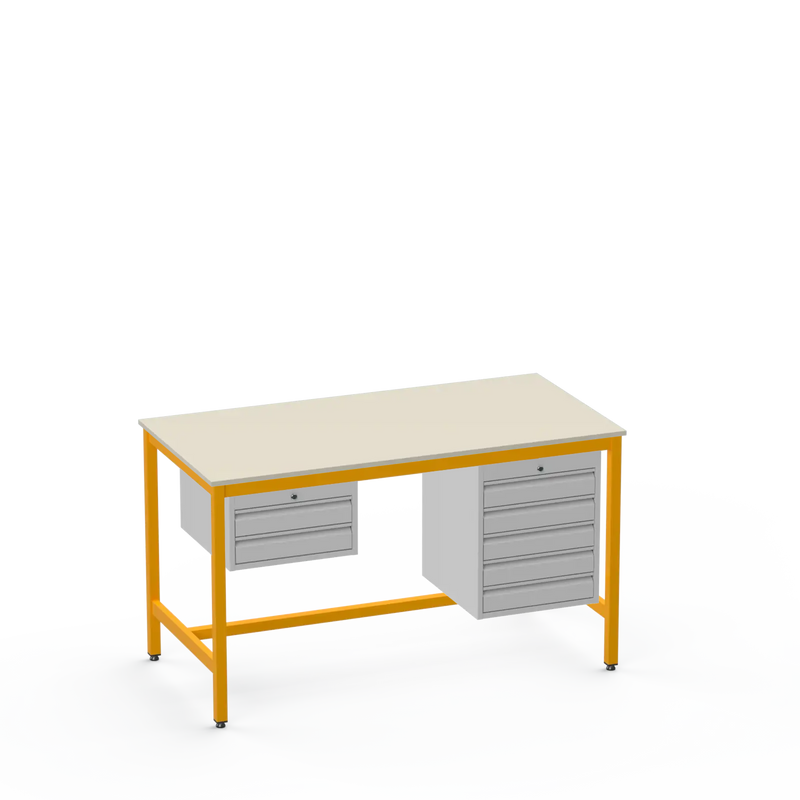 Electronics ESD Workbench | Anti-Static Worktop | 2 Drawers & 5 Drawers