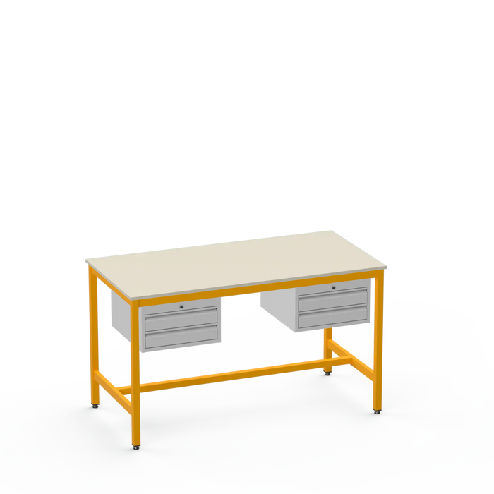 Electronics ESD Workbench | Anti-Static Worktop | Twin 2-Drawer Units