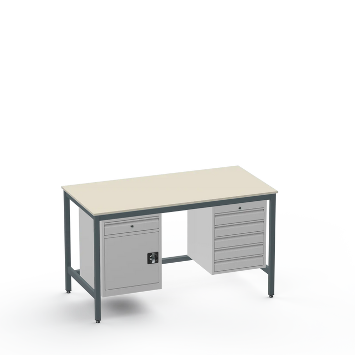 Electronics ESD Workbench | Anti-Static Worktop | Cupboard With Drawer & 5 Drawers