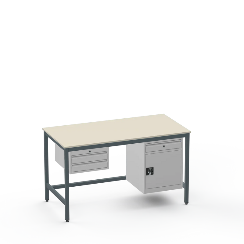 Electronics ESD Workbench | Anti-Static Worktop | 2 Drawers & Cupboard With Drawer