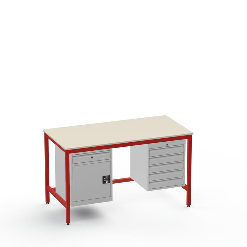 Electronics ESD Workbench | Anti-Static Worktop | Cupboard With Drawer & 5 Drawers