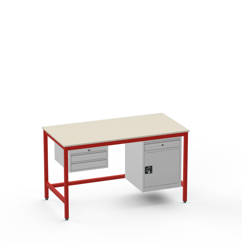 Electronics ESD Workbench | Anti-Static Worktop | 2 Drawers & Cupboard With Drawer