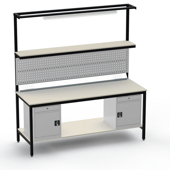 Electronics ESD Workbench | Anti-Static Worktop | Twin Cupboards With Drawer & Tool Panel